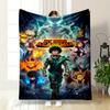 A Glowing Central Hero Surrounded by Fiery, Vibrant Characters and Powers. for All Seasons Blanket Lunch Break Throw Gift