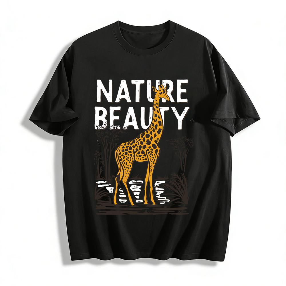 Vintage Giraffe Nature Beauty Graphic Casual T-Shirt Pure cotton T-shirt XXS
