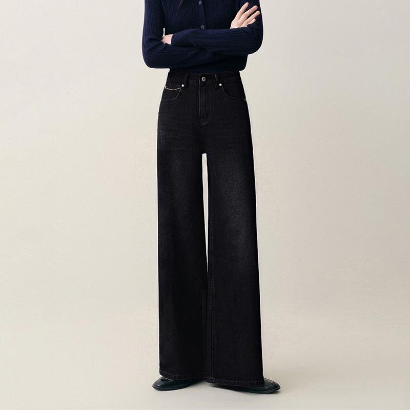 

Retro Black Wide-Leg Jeans: Versatile & Slimming, Tall Leg-Lengthening Style 2026 Extra Large