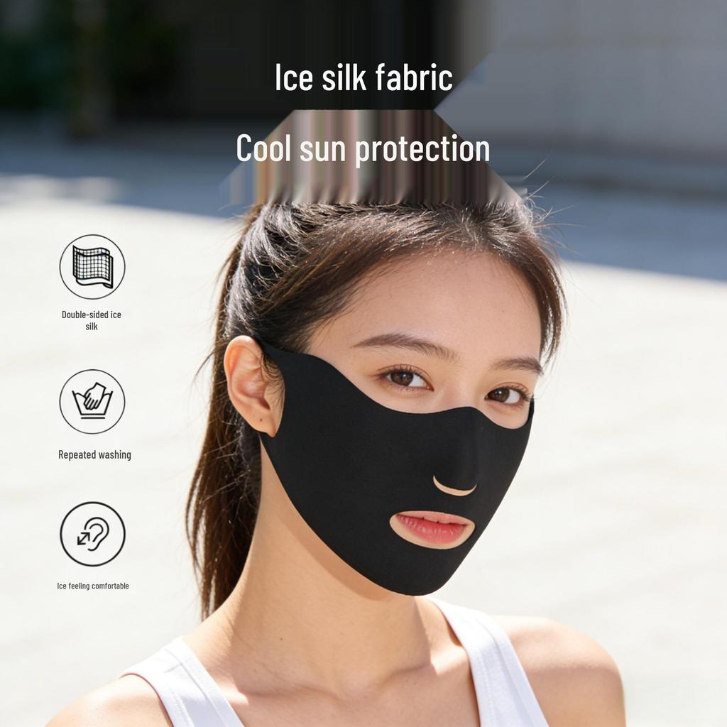Women's Full Face UV Protection Ice Silk Mask and Neck Guard