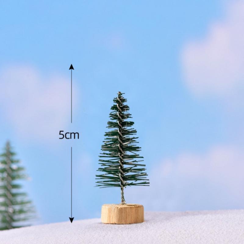Pine Needle Christmas Tree Micro-landscape Accessories Snow Tree Ornaments of Various Sizes Cute Home Decorations