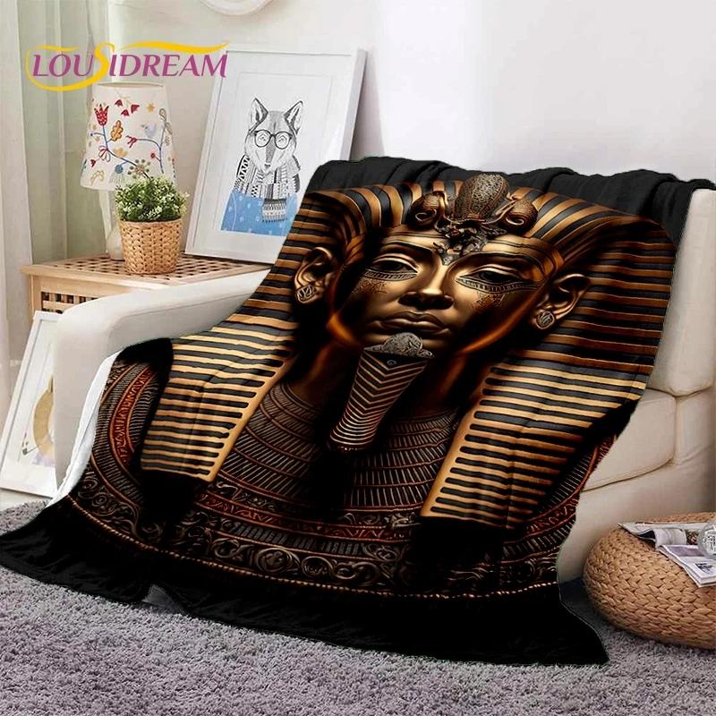 3D Pharaoh Hieroglyphic Egyptian Mythology Soft Blankets,Keep Warm Throw Blanket Comfortable for Picnic Beds Sofa Home Bedroom