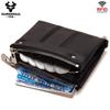 Humerpaul Genuine Leather Bifold Wallet For Men Slim RFID Blocking Credit Card Holder Credential Purse Zipper Coin Purse Male Money Bag