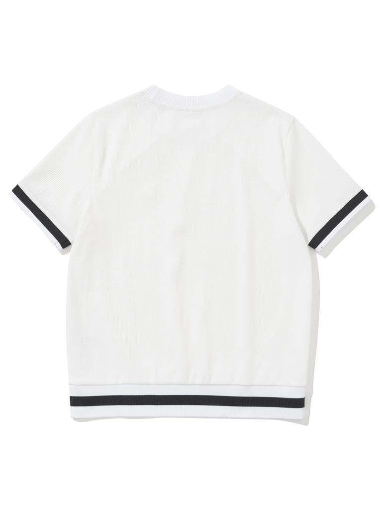 20TH HOLE Women'S Waffle Knit Yokko Point Short Sleeve T-Shirt [White]