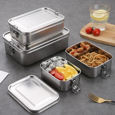 Boîte à déjeuner en acier inoxydable empilable de type bento pour soupe, salade, restes de repas, récipient portable réutilisable pour la préparation des repas pour la maison, le travail, les voyages, l'extérieur
