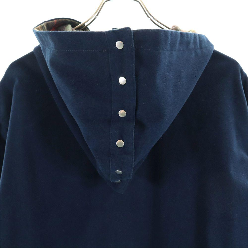 PHINGERIN Made In Japan Long Sleeve Hooded Brushed Cotton Shirt M Navy Men's Used