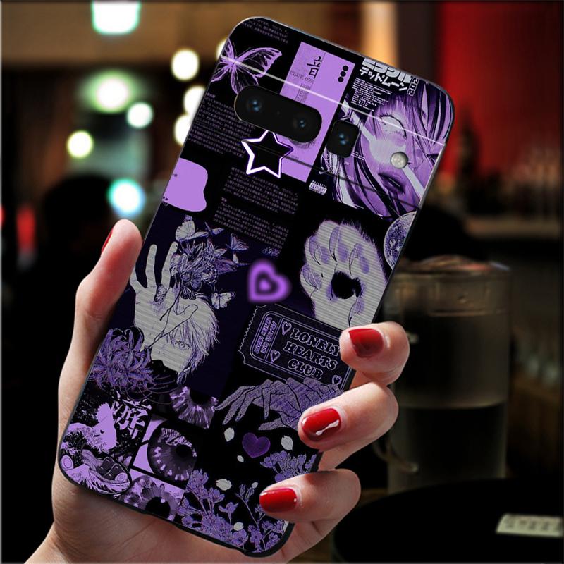 Phone Case For Google Pixel 10 9 Pro XL 9A 8 7 6 Pro Pixel 8A 7A 6A Pixel 8 7 6 5 Purple Aesthtic Case