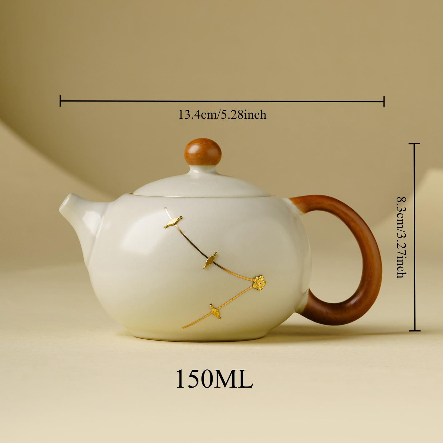 Imperial Yellow Ru Kiln Teapot Ceramic Xi Shi Teapot Home Luxury Tea Brewing Set Ceramic Gongfu Tea Set