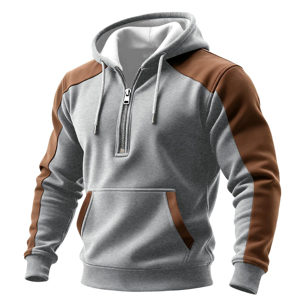 Men's Colorblock Sweatshirt Hoodie Men's Sports Large Size Casual Sweatshirt