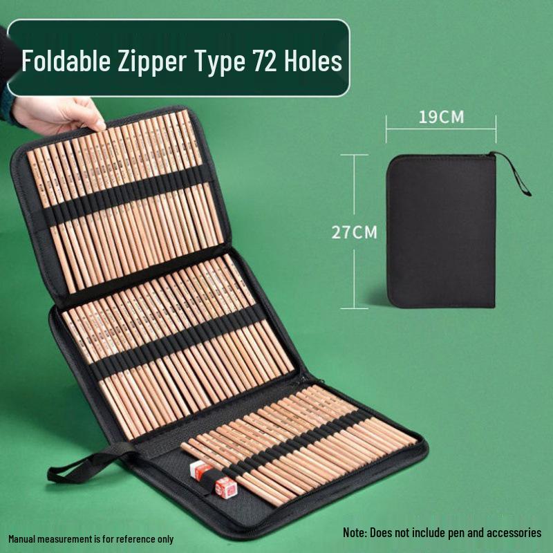 Art Student Roll-Up Pencil and Brush Storage Bag - Sketch, Charcoal, and Colored Pencil Case