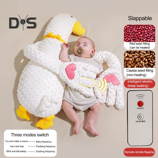 Baby-Patter-Kissen mit Fernbedienung und Heizfunktion, Gänseform, Einschlafhilfe für Babys, lindert Emotionen und Ängste, Arm-Wrapped-Unterstützung, beruhigend für Babys