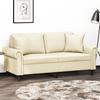 Vidaxl 2-Seater Sofa with Cushions, Cream, 140 Cm, Faux Leather