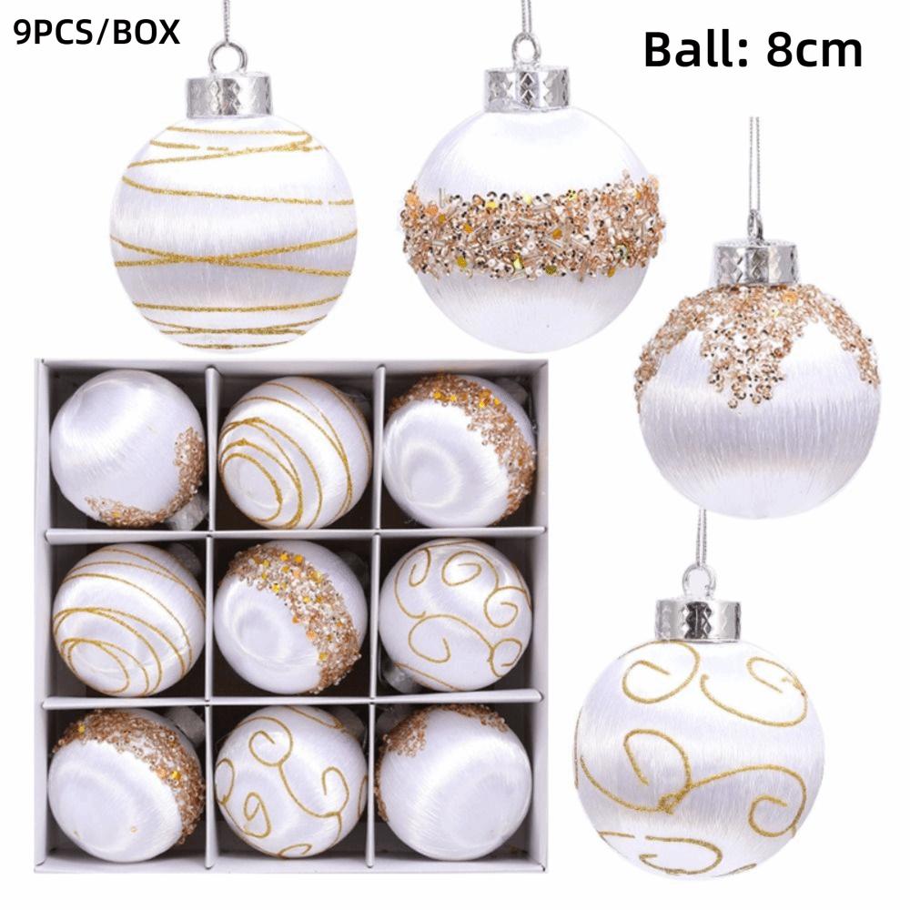 16Pcs/set 8 CM Christmas Tree Ornaments 9 Pcs Xmas Tree Decorations  Home Decor