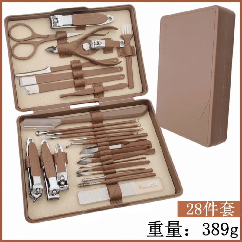 2025 New Hotsale Professional 4-Piece Mini Manicure Set Stainless Steel Nail Kit for Beginners with Leather Case