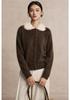 Women's Cashmere-Feel Lapel Cardigan: Autumn/Winter Loose Knit Brushed Top