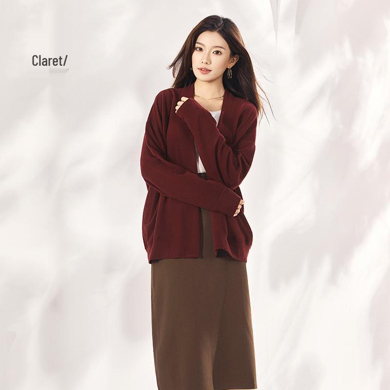 Унисекс Кардиган-пальто из тенселя и шерсти - Теплое Ветрозащитное Большого размера Свободного кроя для осенизимы L 3560₽