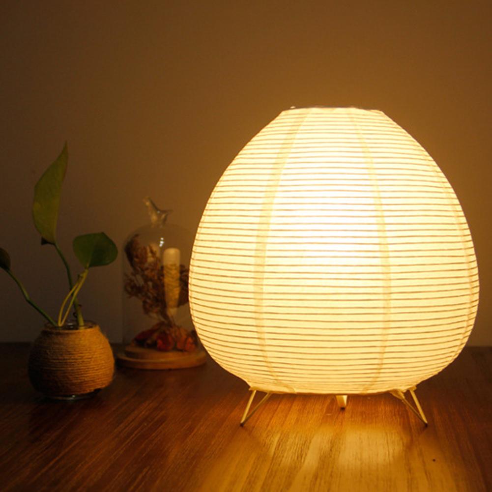 Lantern LED Table Lamp Rice Paper Bedside Study Table Lamp Handmade Desktop Decorative Lantern Light for Living Room Bedroom