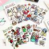 4/24 Sheets Kawaii PET Die Cut Cartoon Stickers DIY Scrapbook Stickers Creative Decorative Aesthetics Journal Supplies