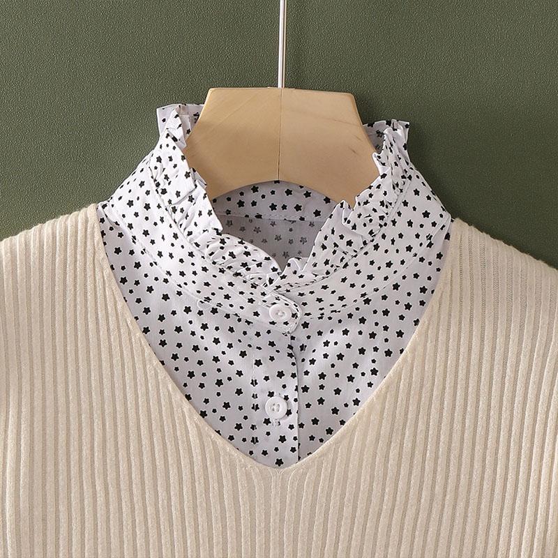 New Fake Collar Shirt Women White Lapel Ruffles Stand False Collar Woman Girls Detachable Collar Lace Removable Half Shirt