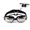 Water Sports Waterproof Anti-fog Swimming Glasses Large Frame with Silicone Earplugs Swimming Goggle