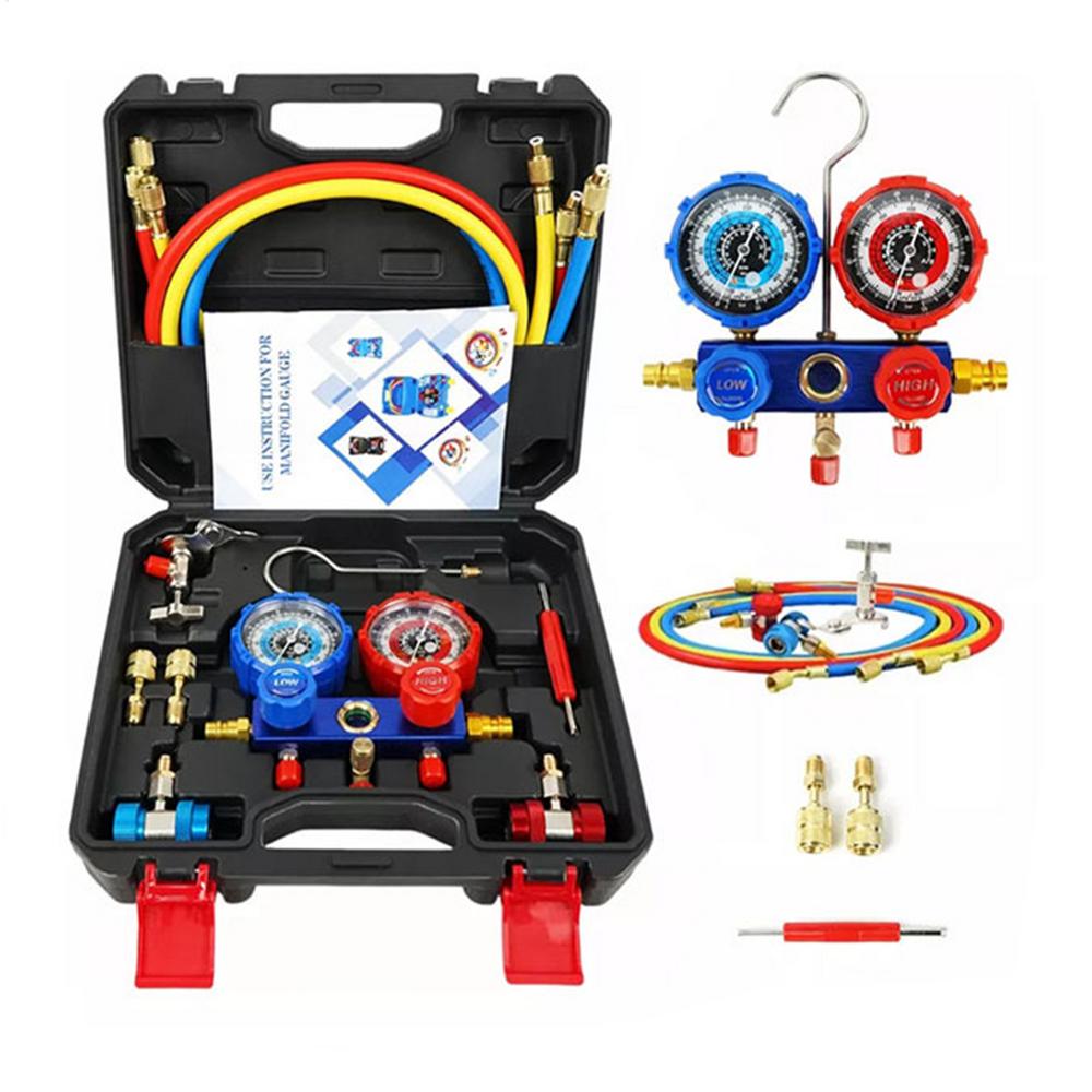 

Набор манометров для HVAC, комплект манометров для хладагента, комплект для заправки хладагента для дома, автомобиля, ремонтной мастерской, сезонного обслуживания, гаражного обслуживания