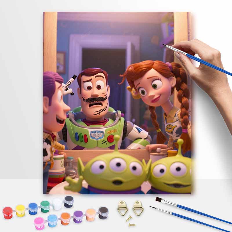 Disney Toy Story Digital Oil Painting Art Kit Handmade Coloring Painting Home Decor
