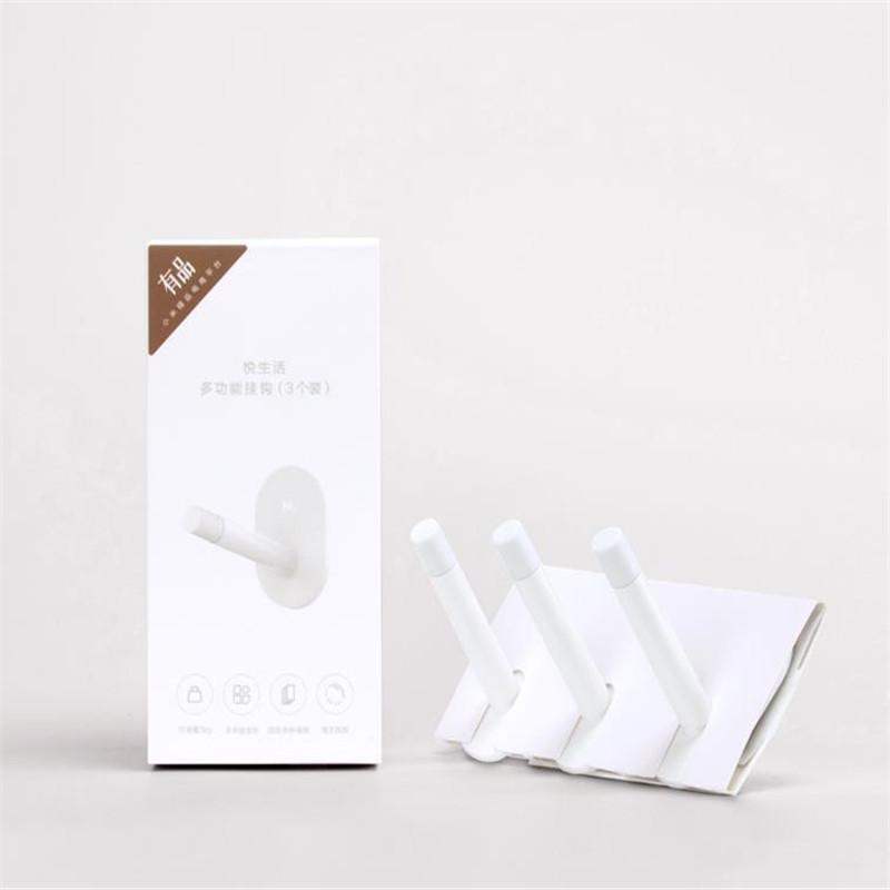 3pcs Xiaomi Youpin HL Little Self Adhesive Multi-function Hooks Strong Kitchen Bathroom Closet Wall Hooks 3kg Max Load Hanger Hook Up