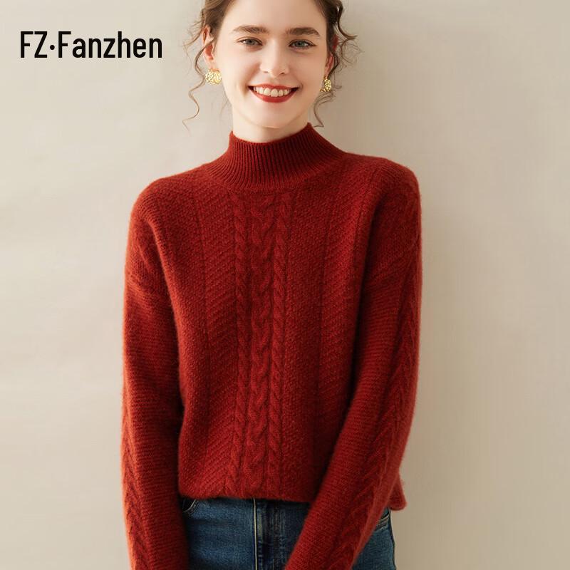 

Женский утолщенный свитер с полувысоким воротником из кашемировой смеси Fanzhe S
