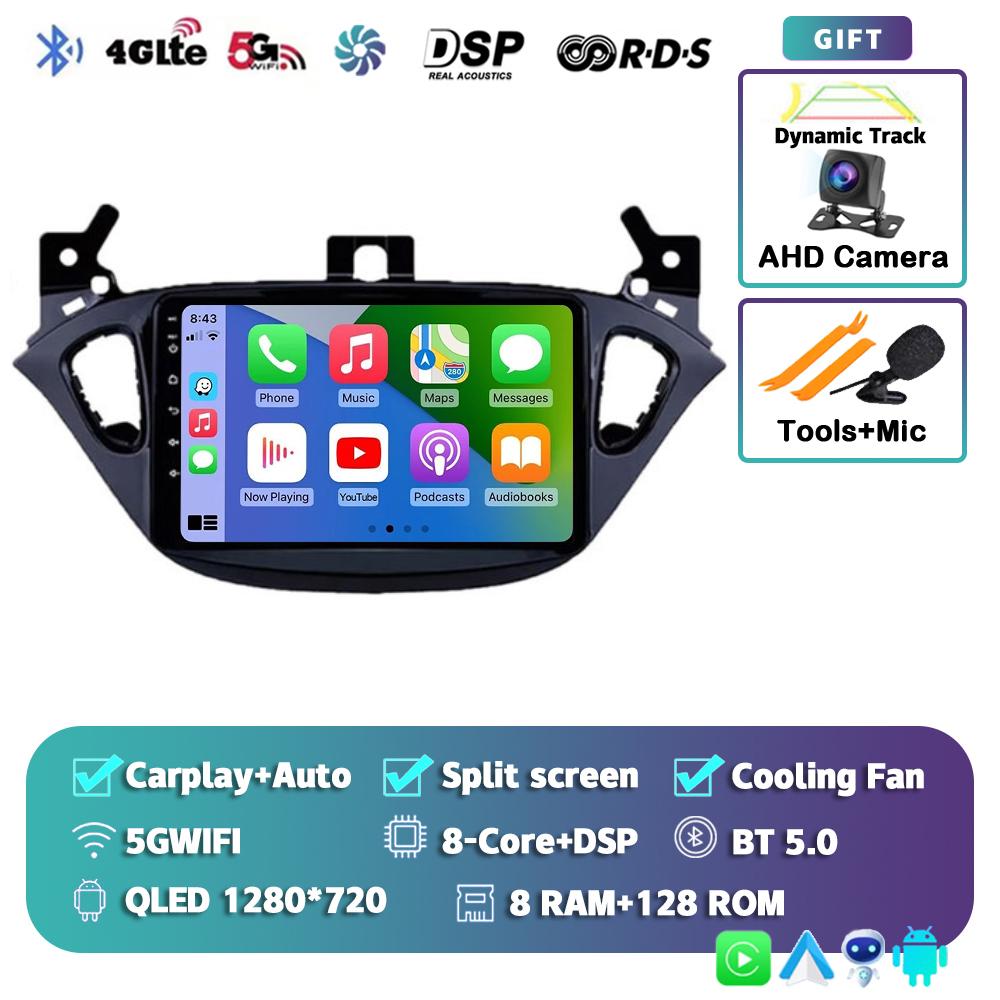 Android 14 Carplay Auto For Opel Corsa 2015-2019 For Opel Adam 2013-2016 Car Radio GPS Multimedia Player DSP Stereo 2din 2 Din