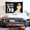 Welcome to My Crib Duck Flag 3x5 Ft Funny Tapestry Flags for Bedroom Room Guys College Dorm Cool Meme Flags Posters Banners for Room Man Cave Wall