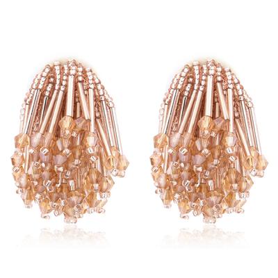 JMXD Acrylic Bead Tassel Earrings, Statement Dangle Earrings for Women, Trendy Fashion Jewelry