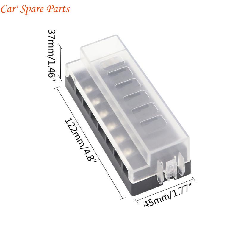 Y4UA 6 Way Car Boats Blade Fuses Box Block Holder 32V Power Distribution Panel Board