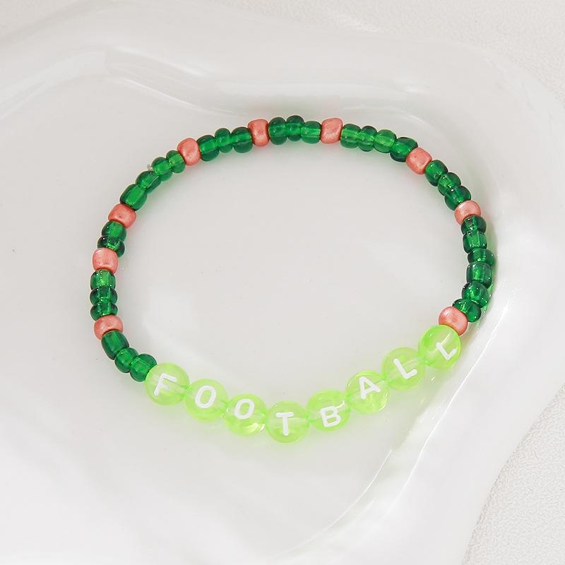 European-American Style Xiaomi Colorful Bead Bracelet with Luminous Green Letters for Women