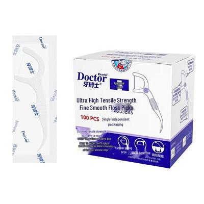 Dr. Tooth Individually Wrapped Ultra-High Tensile Dental Floss Picks, 100 Count