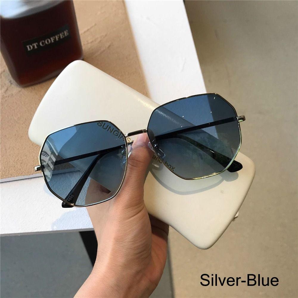 Fashion Hexagon Sunglasses Retro Metal Frame Polygon Square Shades UV400 Protection Vintage Trendy Eyewear UV400 Protection