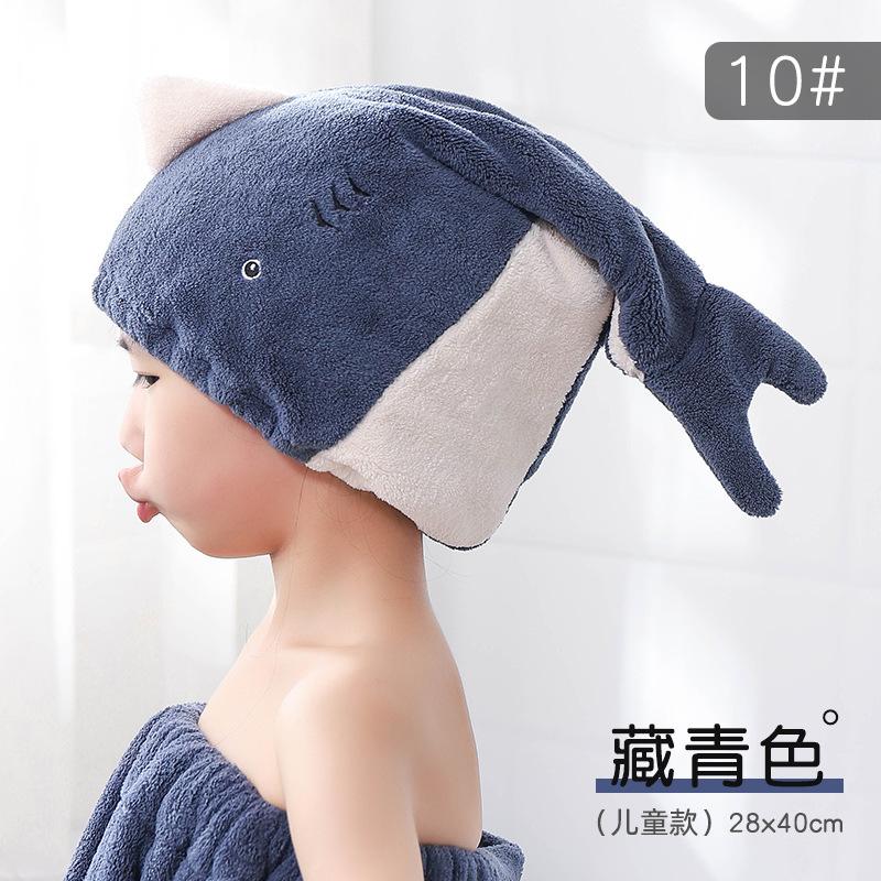 Women s Quick Dry Hair Towel Wrap Coral Velvet Cartoon Parent-Child Shower Cap for Kids Absorbent Soft Bath Hat