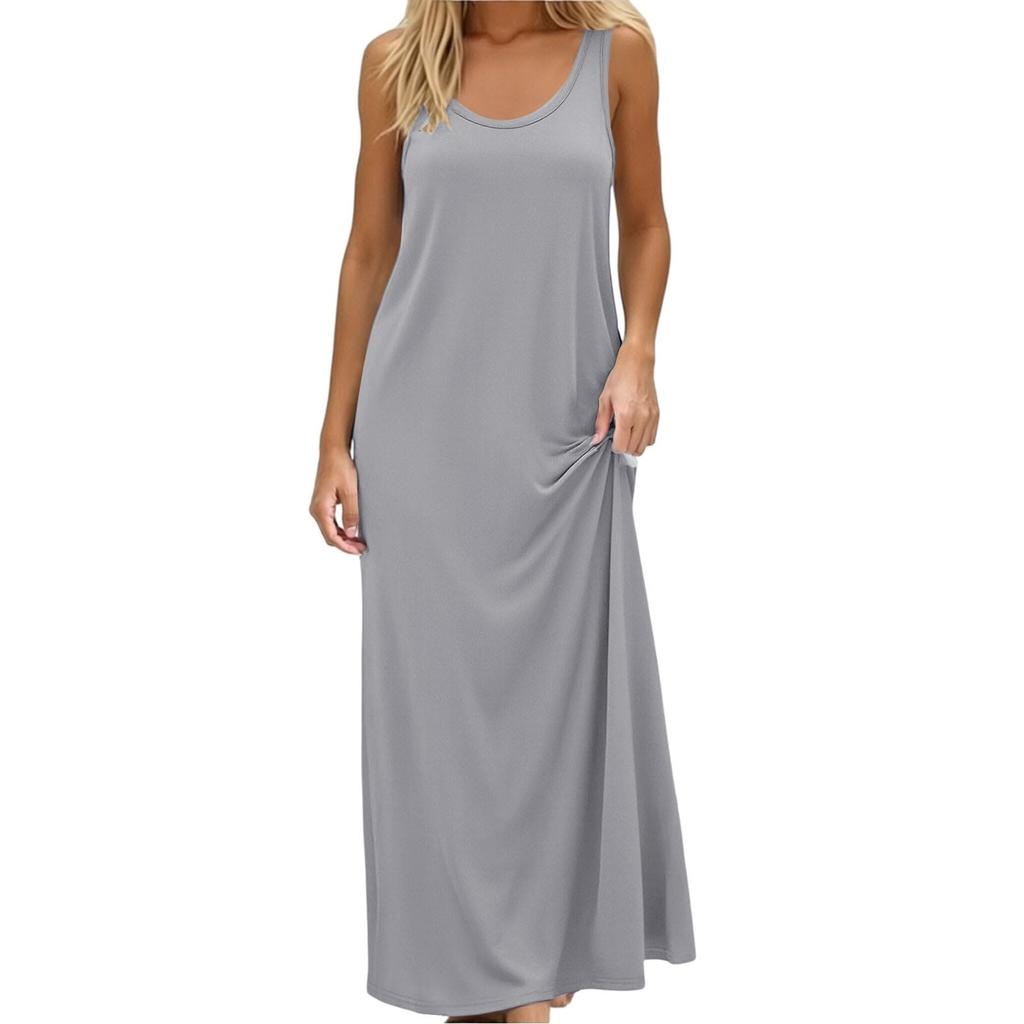 Haut Débardeur sans Manches Col Rond Mode Femme Couleur Décontracté Sous-vêtement Robe d'Intérieur