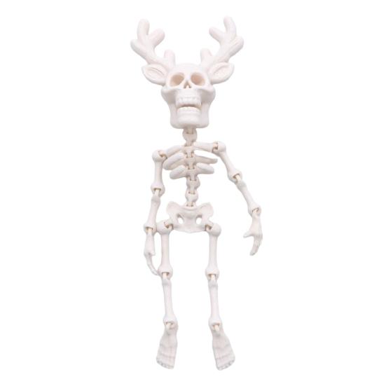 Halloween Skeleton Refrigerator Magnet 3D Printed Poseable Skeleton Figurine with Movable Joints Articulated Skeleton Fridge Magnetic Decoration