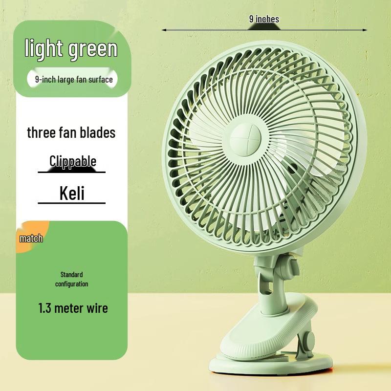 Rechargeable Silent Electric Desktop Clip-On Fan for Dorm, Office, or Bedside. Direct power charging