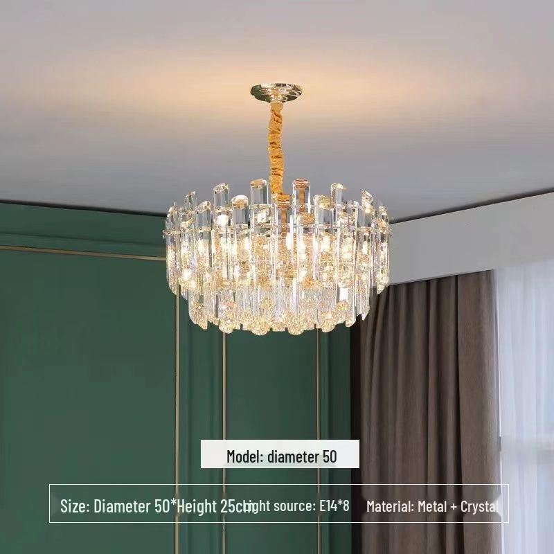 Luxurious Postmodern Crystal Chandelier - Modern Minimalist Lighting Fixture for Living Room, Bedroom, or Restaurant