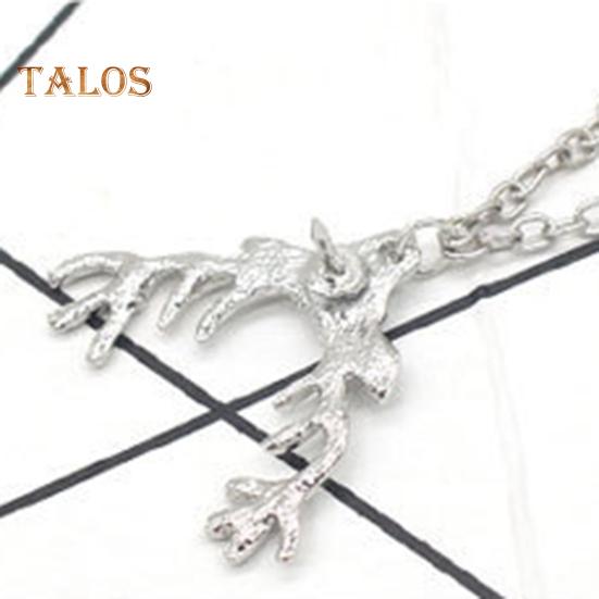 Men Lapel Pin Antler Decor Double Chains Anti-slip Dress-up Polished Suit Coat Collar Pin Coat Brooch Adult Clothes Hats Bags Jewelry