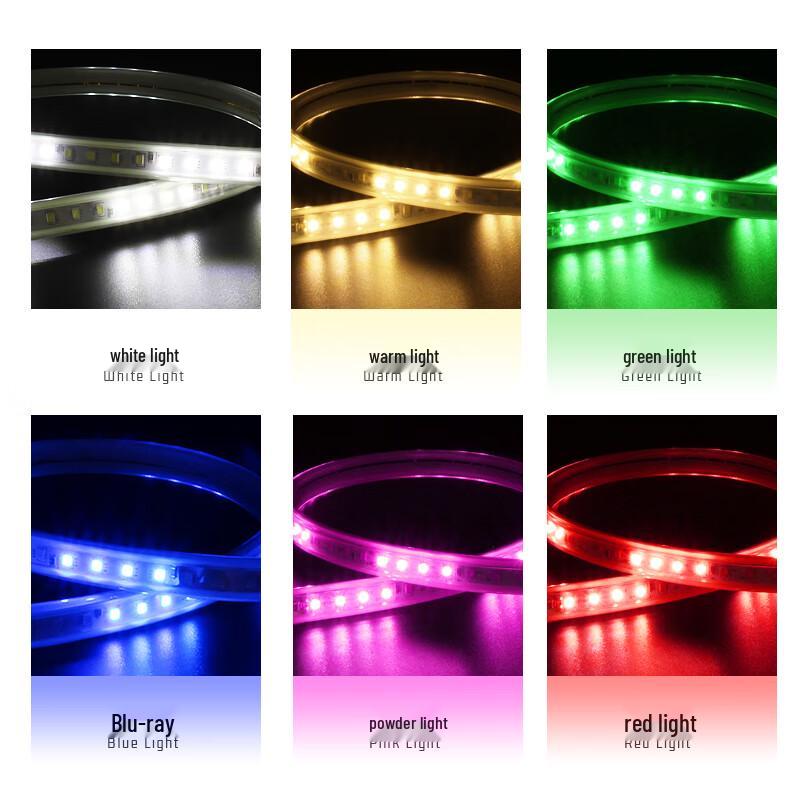 220V IP65 Outdoor Monochrome Chasing LED Strip Light Kit