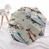 Regenbogenforelle Fischdruck Automatisches Öffnen und Schließen Regenschirm, Tragbares FaltDesign mit 8-Rippen Eisenrahmen, Outdoor-Regenschutz für Fans, Reisende, Da