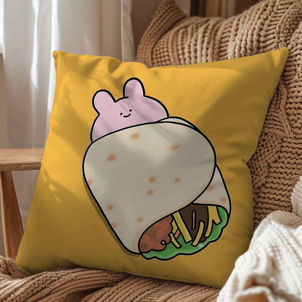 soft round Naughty Rabbit Asamimichan Pillow Case Living Sofa Cushion Cover Suitable For Home Bedroom Room Decoration