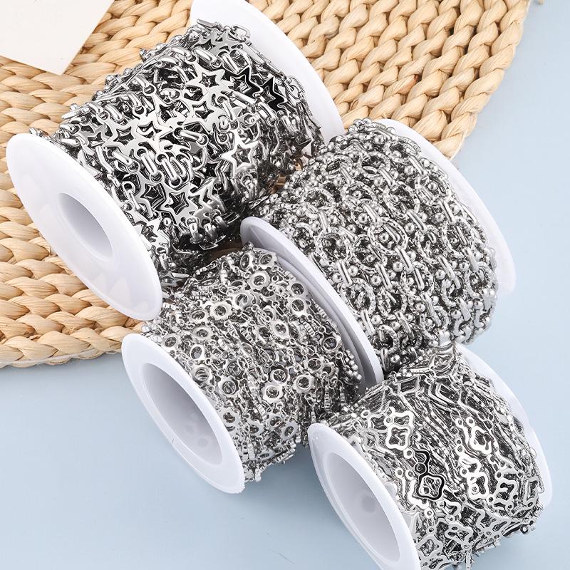 Handmade Stainless Steel Four-Leaf Clover Star Chain for DIY Jewelry, Necklaces, Bracelets & Clothing Accessories