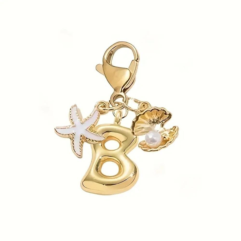 Golden 26 Letters Keychain Retro Backpack Pendant Unisex Bag Charm Friends