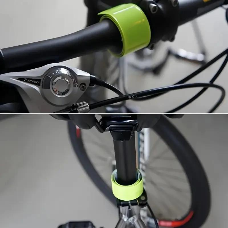 5pcs Bicycle Handlebar Ankle Strap Safety Reflector System - PVC Bike Accessory with Reflective for night riding, Compatible