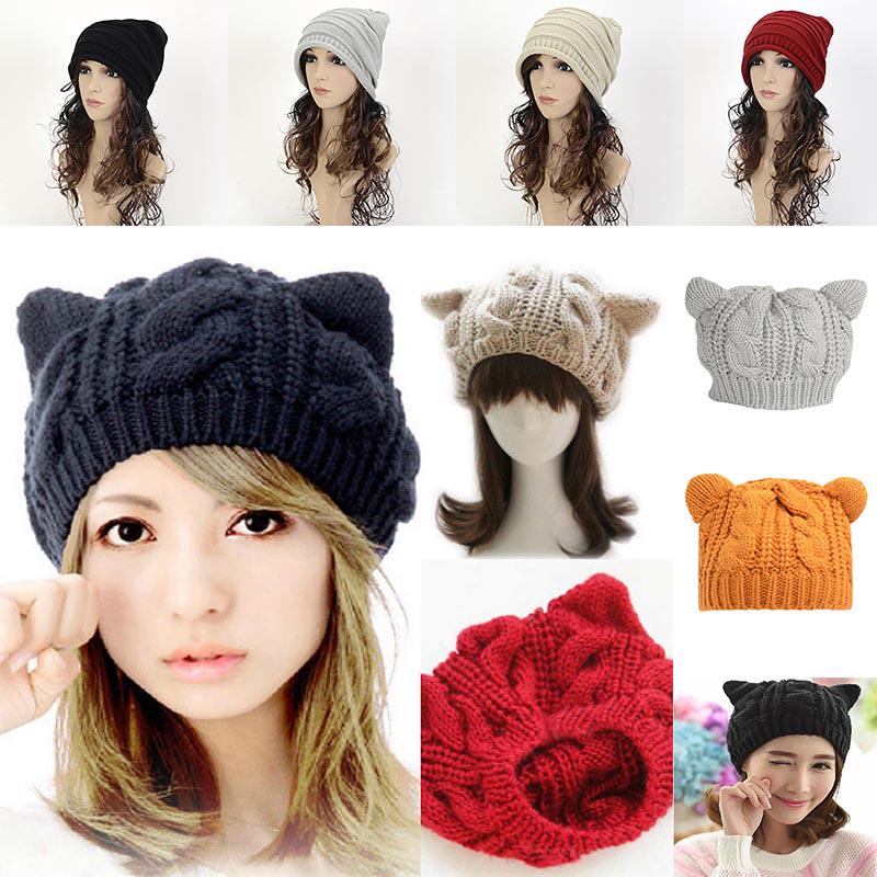 Fashion Warm Winter Knit Crochet Beret Braided Baggy Women Lady Beanie Hat Ski