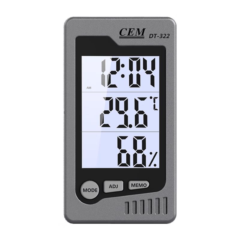 CEM DT-322 Digital Thermohygrometer with Clock & Alarm (CN version)