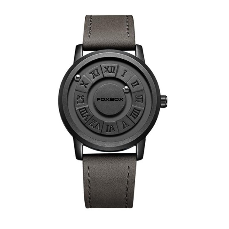 Men’s Frameless Design Quartz Watch with Magnetic Suspension and Futuristic Black Technology